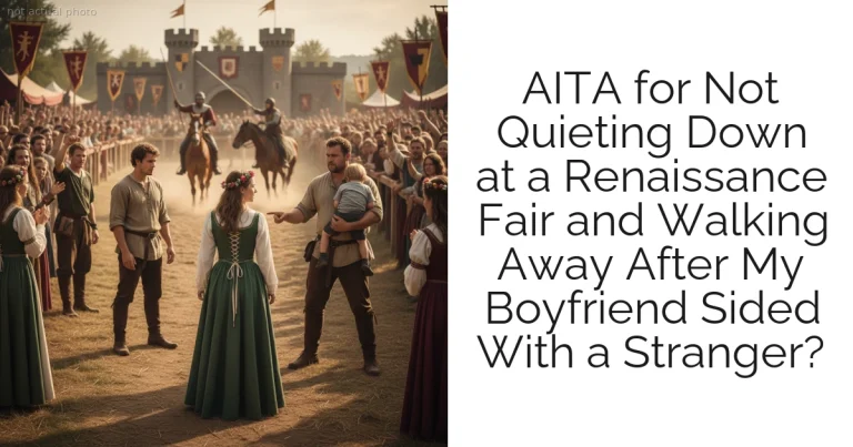 AITA for Not Quieting Down at a Renaissance Fair and Walking Away After My Boyfriend Sided With a Stranger?