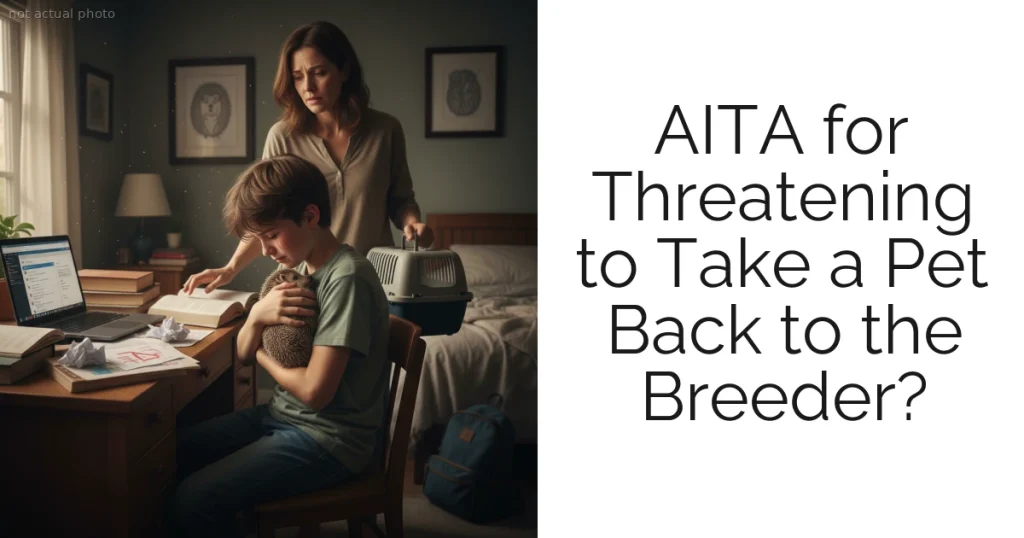 AITA for Threatening to Take a Pet Back to the Breeder?