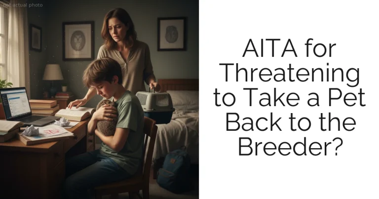 AITA for Threatening to Take a Pet Back to the Breeder?