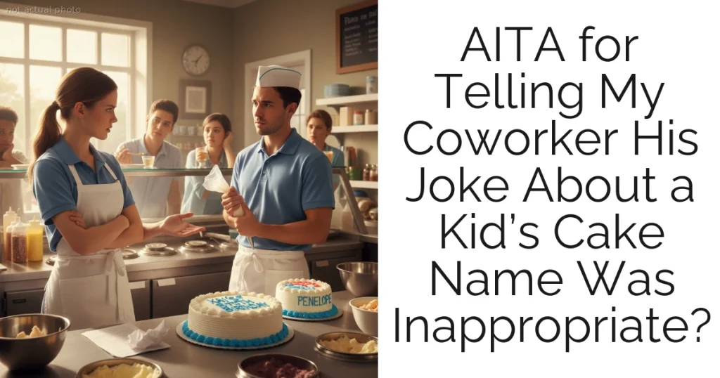 AITA for Telling My Coworker His Joke About a Kid’s Cake Name Was Inappropriate?
