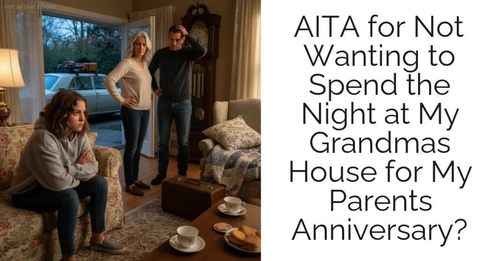AITA for Not Wanting to Spend the Night at My Grandmas House for My Parents Anniversary?