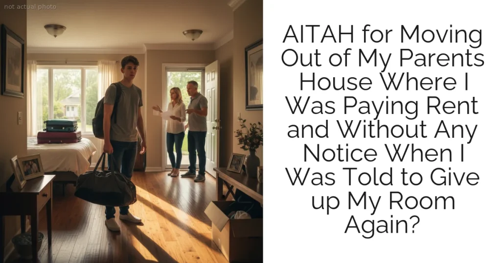AITAH for Moving Out of My Parents House Where I Was Paying Rent and Without Any Notice When I Was Told to Give up My Room Again?