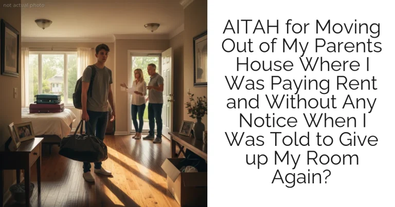 AITAH for Moving Out of My Parents House Where I Was Paying Rent and Without Any Notice When I Was Told to Give up My Room Again?