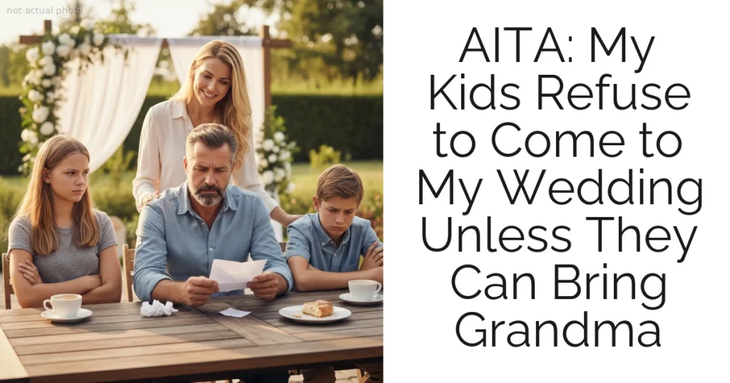 AITA: My Kids Refuse to Come to My Wedding Unless They Can Bring Grandma