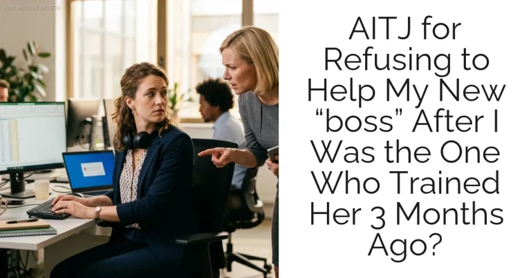 AITJ for Refusing to Help My New “boss” After I Was the One Who Trained Her 3 Months Ago?