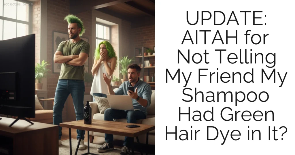 UPDATE: AITAH for Not Telling My Friend My Shampoo Had Green Hair Dye in It?