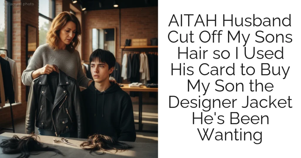 AITAH Husband Cut Off My Sons Hair so I Used His Card to Buy My Son the Designer Jacket He's Been Wanting