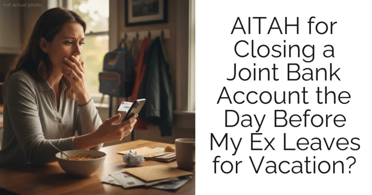 AITAH for Closing a Joint Bank Account the Day Before My Ex Leaves for Vacation?