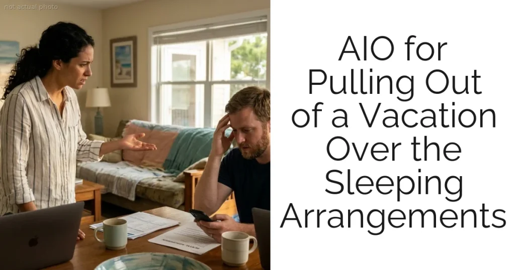 AIO for Pulling Out of a Vacation Over the Sleeping Arrangements