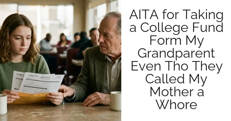 AITA for Taking a College Fund Form My Grandparent Even Tho  They Called My Mother a Whore
