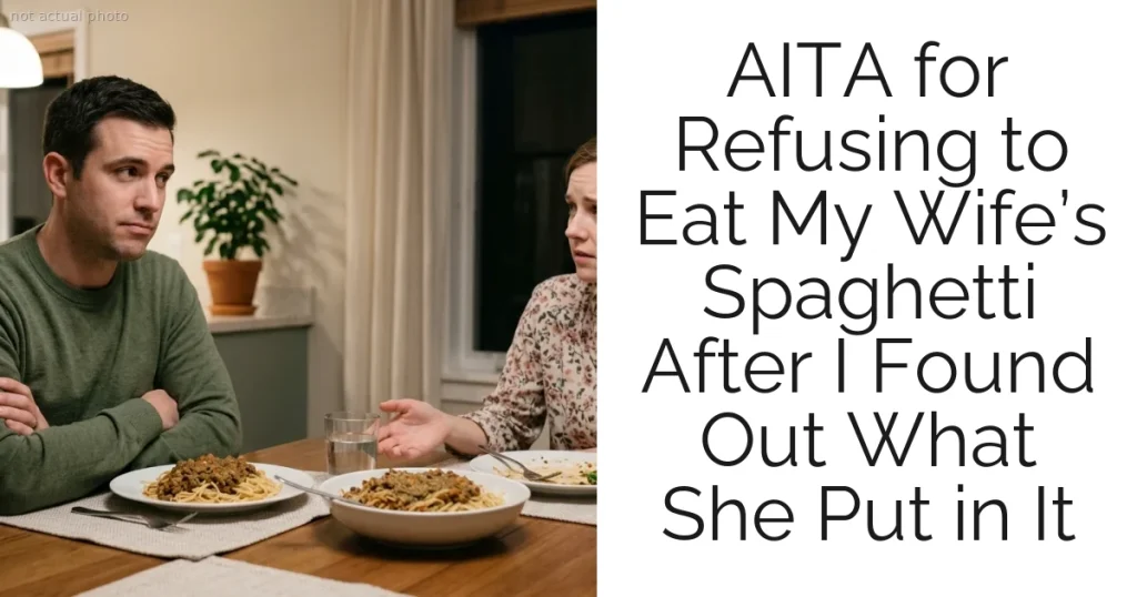 AITA for Refusing to Eat My Wife’s Spaghetti After I Found Out What She Put in It