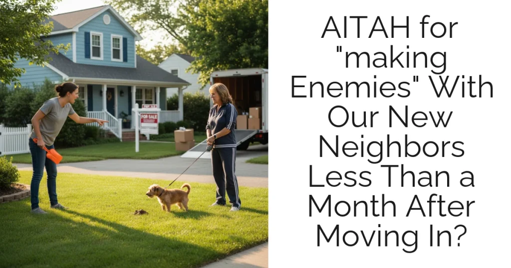 AITAH for "making Enemies" With Our New Neighbors Less Than a Month After Moving In?