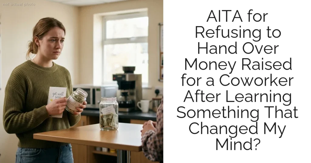 AITA for Refusing to Hand Over Money Raised for a Coworker After Learning Something That Changed My Mind?