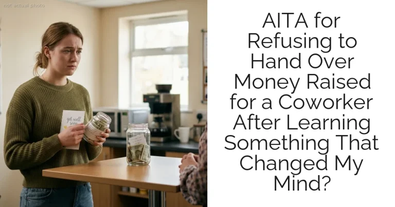 AITA for Refusing to Hand Over Money Raised for a Coworker After Learning Something That Changed My Mind?