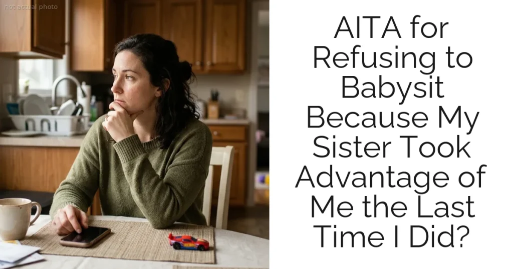 AITA for Refusing to Babysit Because My Sister Took Advantage of Me the Last Time I Did?