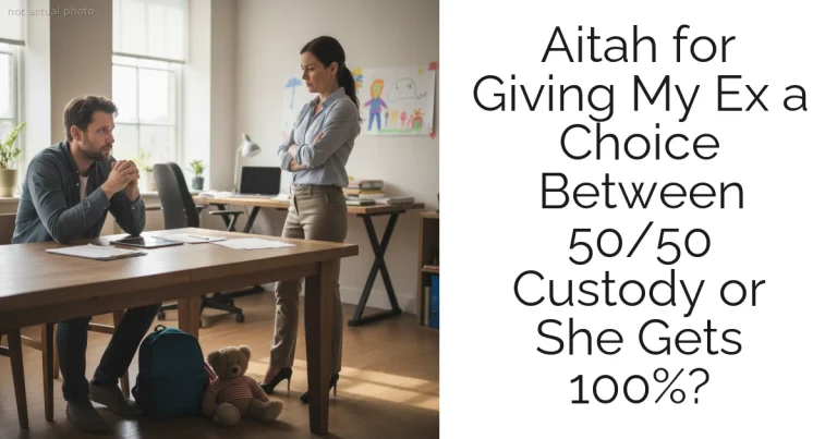 Aitah for Giving My Ex a Choice Between 50/50 Custody or She Gets 100%?