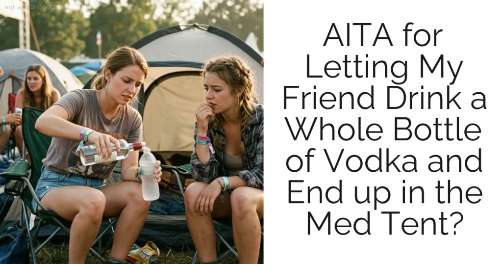 AITA for Letting My Friend Drink a Whole Bottle of Vodka and End up in the Med Tent?