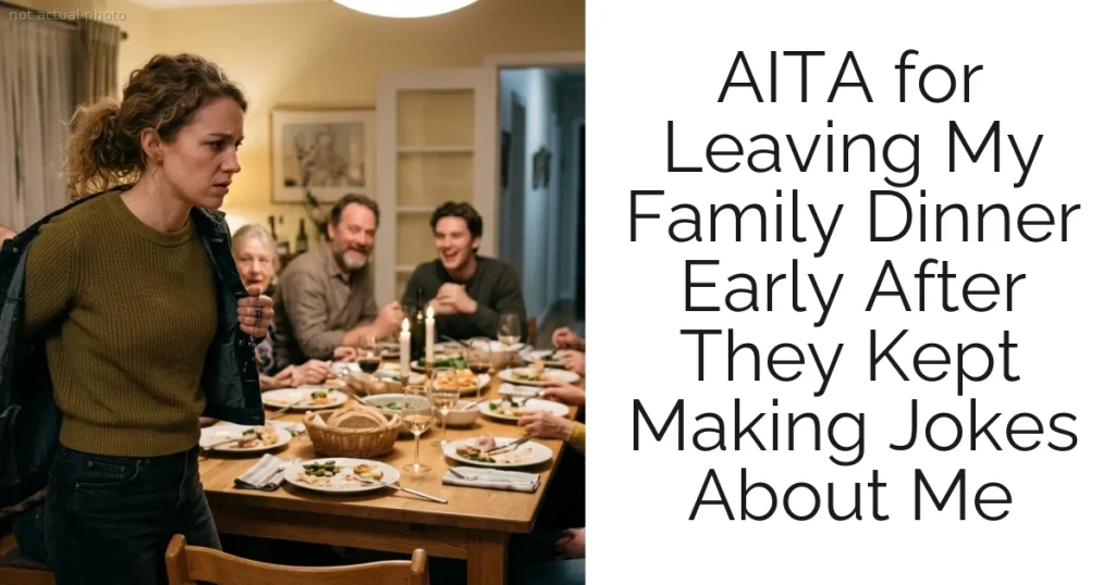 AITA for Leaving My Family Dinner Early After They Kept Making Jokes About Me