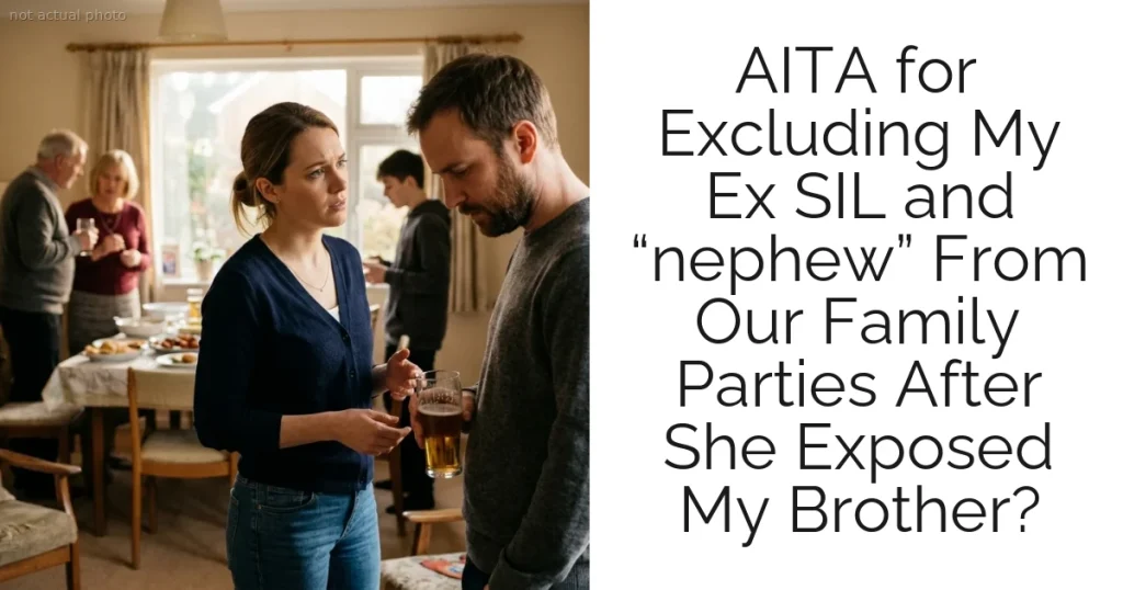 AITA for Excluding My Ex SIL and “nephew” From Our Family Parties After She Exposed My Brother?
