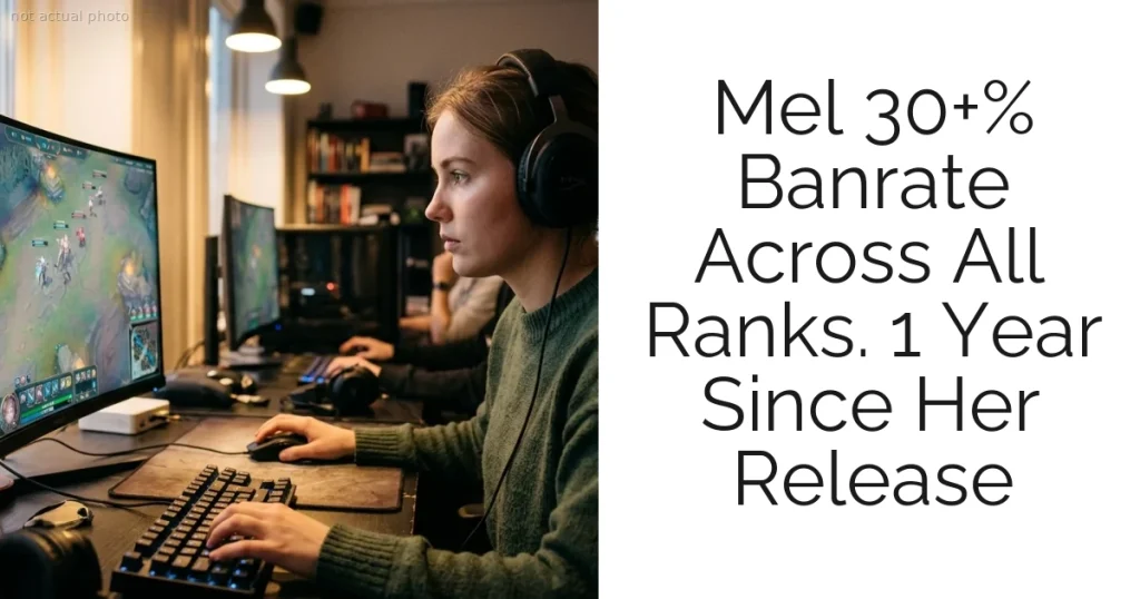 Mel 30+% Banrate Across All Ranks. 1 Year Since Her Release