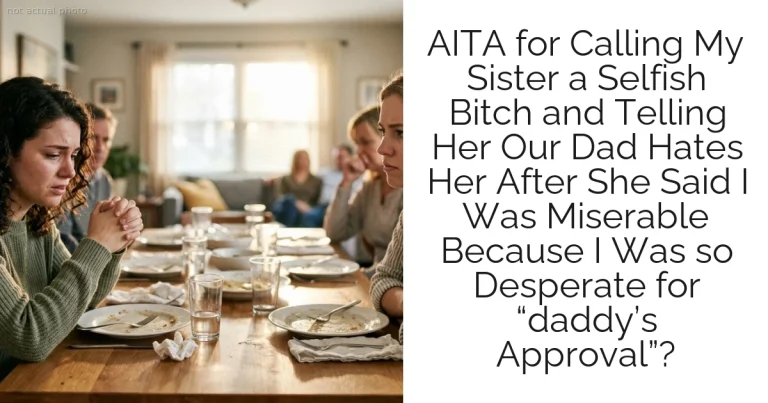 AITA for Calling My Sister a Selfish Bitch and Telling Her Our Dad Hates Her After She Said I Was Miserable Because I Was so Desperate for “daddy’s Approval”?