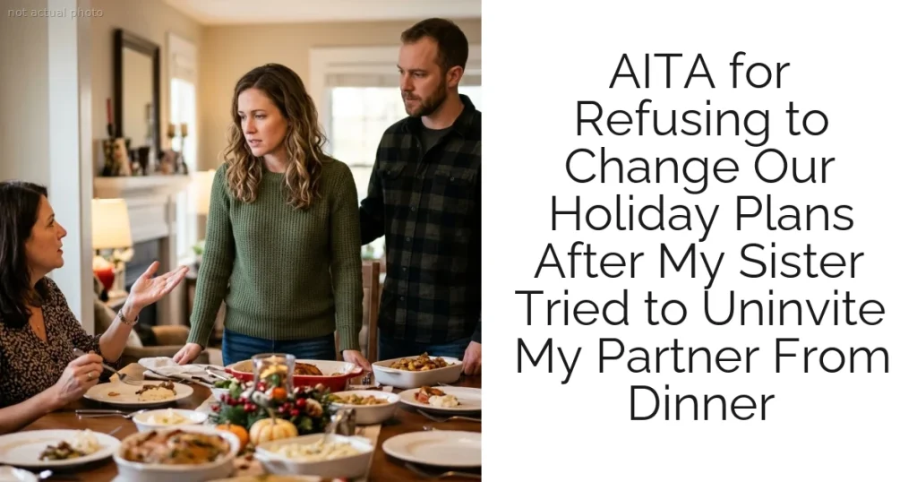 AITA for Refusing to Change Our Holiday Plans After My Sister Tried to Uninvite My Partner From Dinner
