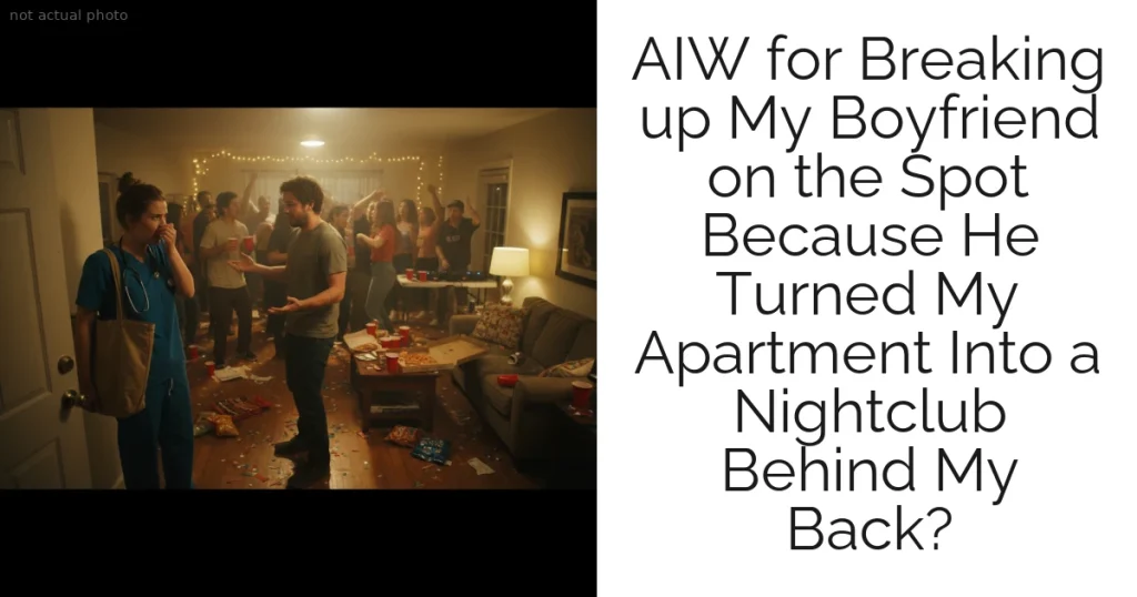 AIW for Breaking up My Boyfriend on the Spot Because He Turned My Apartment Into a Nightclub Behind My Back?