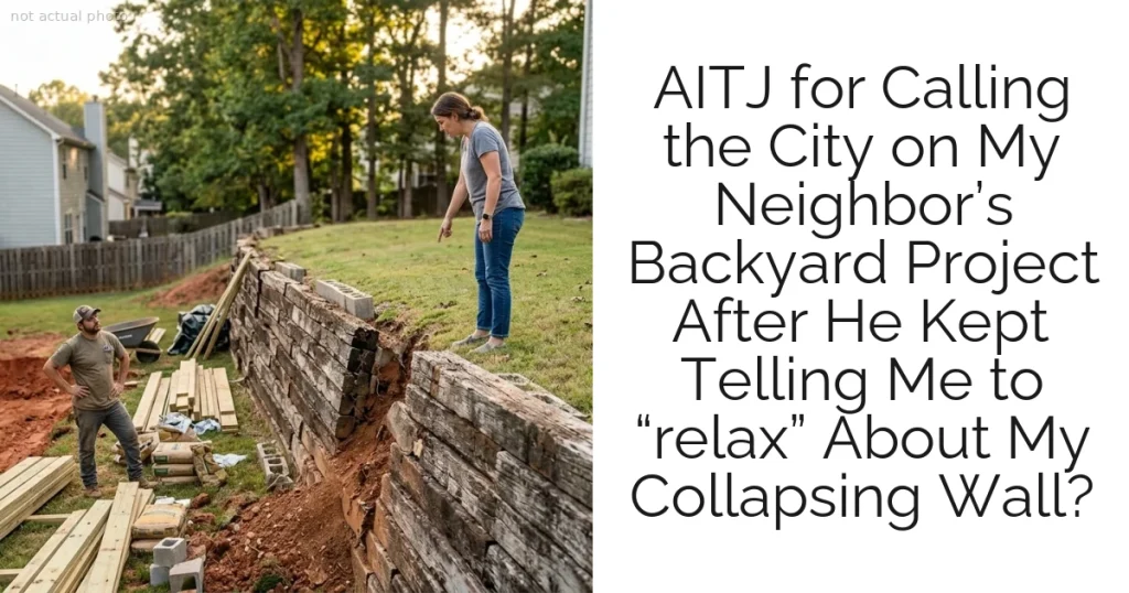 AITJ for Calling the City on My Neighbor’s Backyard Project After He Kept Telling Me to “relax” About My Collapsing Wall?