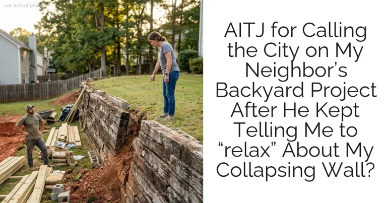AITJ for Calling the City on My Neighbor’s Backyard Project After He Kept Telling Me to “relax” About My Collapsing Wall?