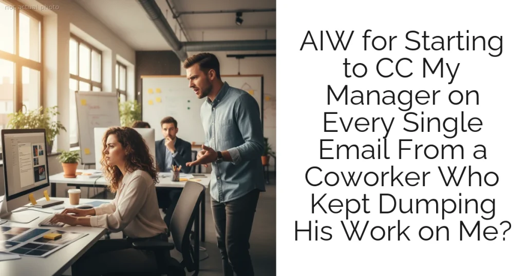 AIW for Starting to CC My Manager on Every Single Email From a Coworker Who Kept Dumping His Work on Me?