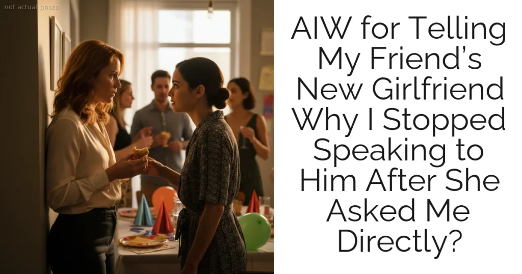 AIW for Telling My Friend’s New Girlfriend Why I Stopped Speaking to Him After She Asked Me Directly?