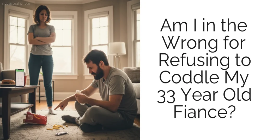 Am I in the Wrong for Refusing to Coddle My 33 Year Old Fiance?