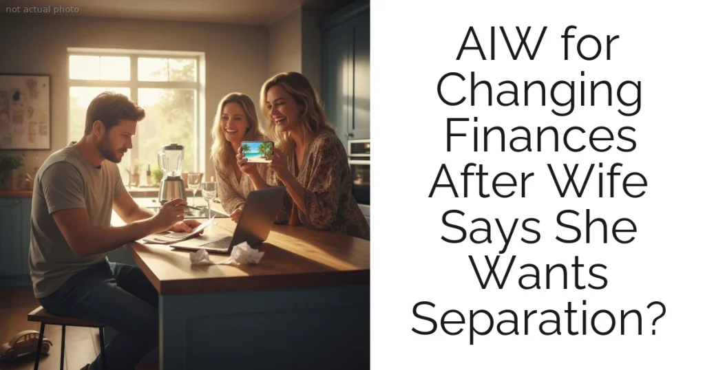 AIW for Changing Finances After Wife Says She Wants Separation?