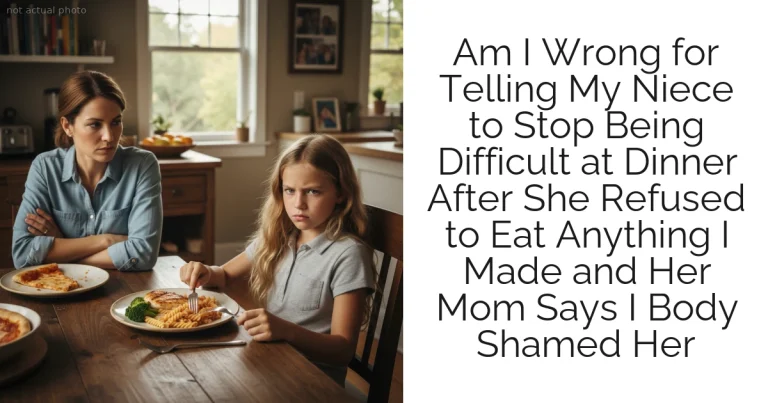 Am I Wrong for Telling My Niece to Stop Being Difficult at Dinner After She Refused to Eat Anything I Made and Her Mom Says I Body Shamed Her