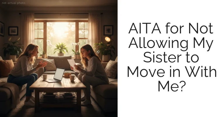 AITA for Not Allowing My Sister to Move in With Me?