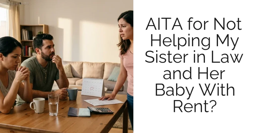 AITA for Not Helping My Sister in Law and Her Baby With Rent?