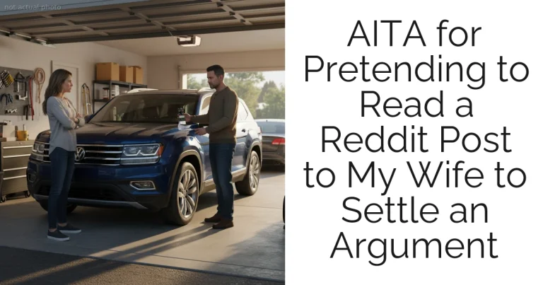 AITA for Pretending to Read a Reddit Post to My Wife to Settle an Argument