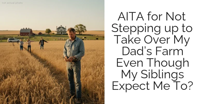 AITA for Not Stepping up to Take Over My Dad’s Farm Even Though My Siblings Expect Me To?