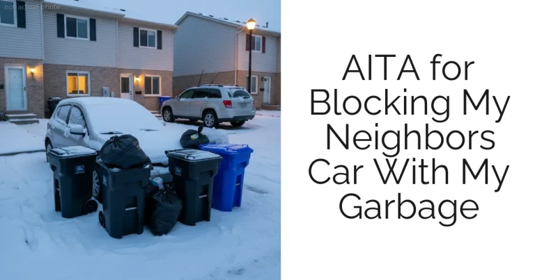 AITA for Blocking My Neighbors Car With My Garbage