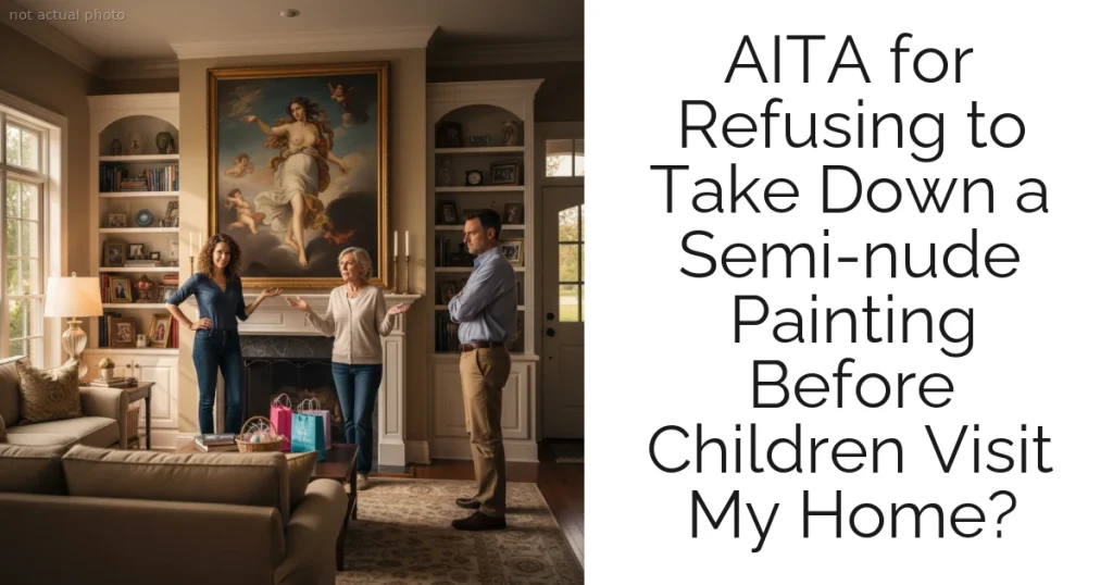 AITA for Refusing to Take Down a Semi-nude Painting Before Children Visit My Home?