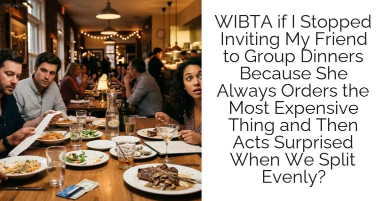 WIBTA if I Stopped Inviting My Friend to Group Dinners Because She Always Orders the Most Expensive Thing and Then Acts Surprised When We Split Evenly?