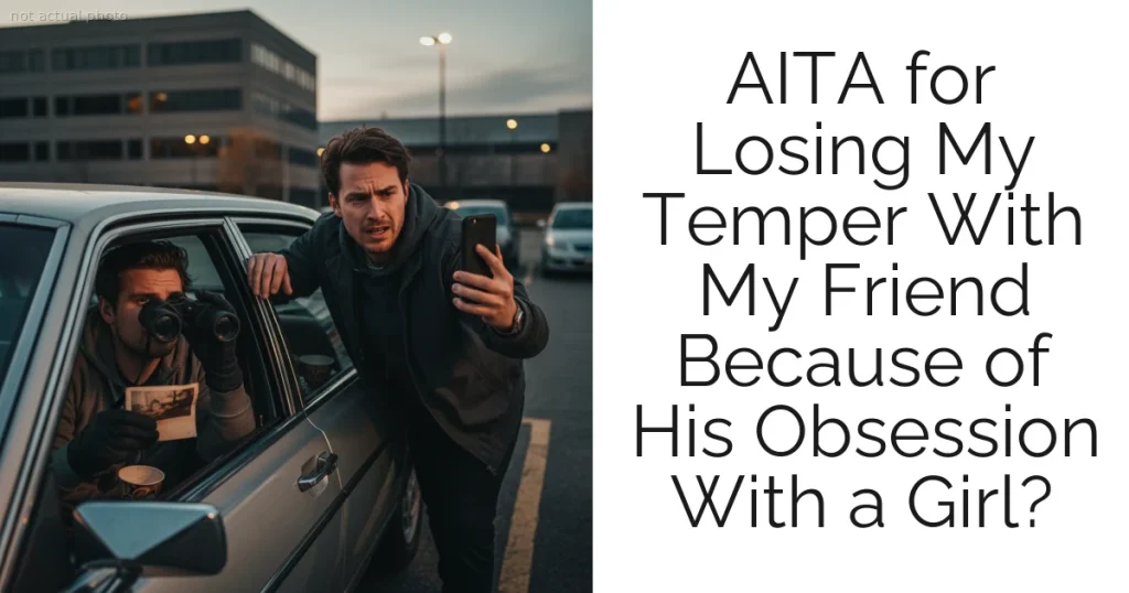 AITA for Losing My Temper With My Friend Because of His Obsession With a Girl?