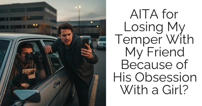 AITA for Losing My Temper With My Friend Because of His Obsession With a Girl?