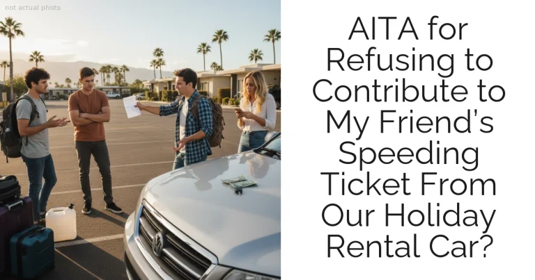 AITA for Refusing to Contribute to My Friend’s Speeding Ticket From Our Holiday Rental Car?