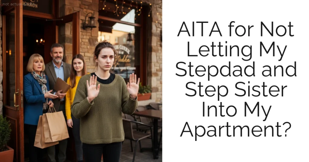 AITA for Not Letting My Stepdad and Step Sister Into My Apartment?