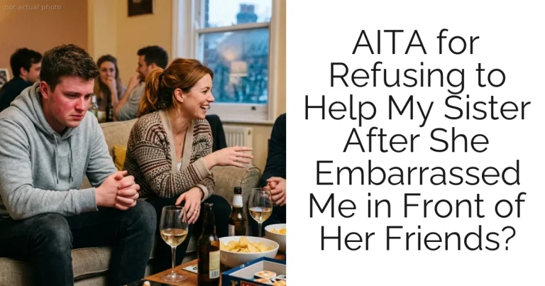 AITA for Refusing to Help My Sister After She Embarrassed Me in Front of Her Friends?