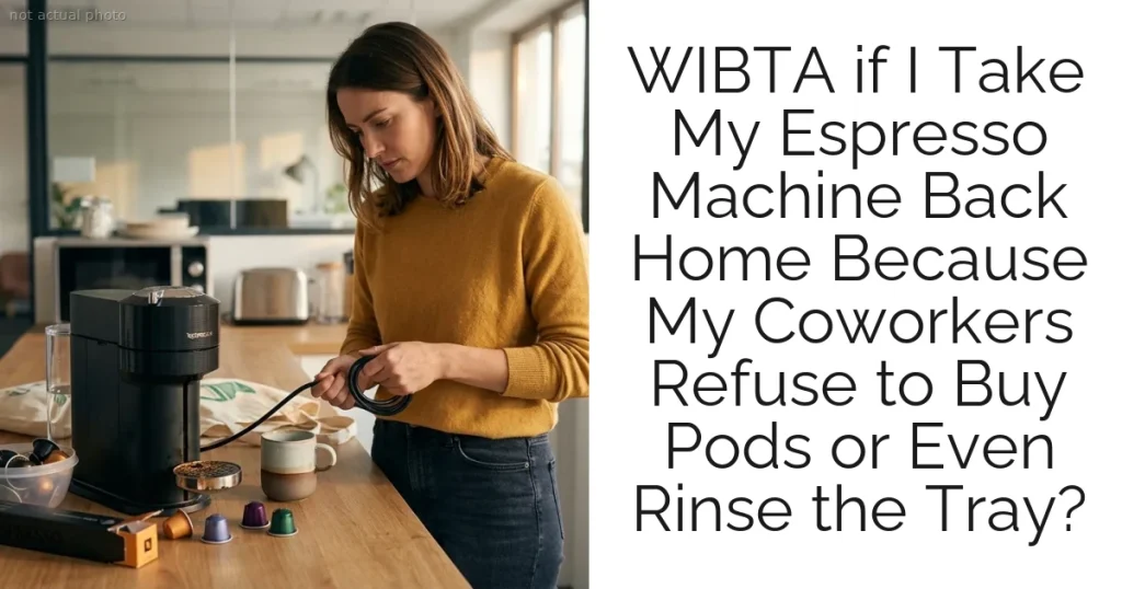 WIBTA if I Take My Espresso Machine Back Home Because My Coworkers Refuse to Buy Pods or Even Rinse the Tray?