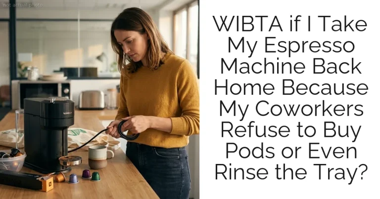 WIBTA if I Take My Espresso Machine Back Home Because My Coworkers Refuse to Buy Pods or Even Rinse the Tray?