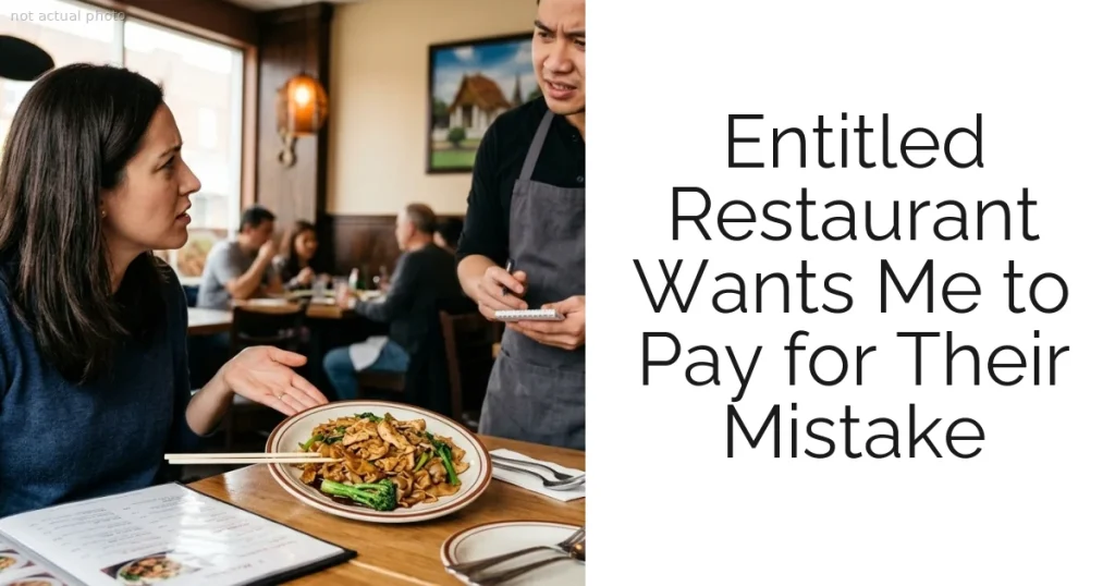 Entitled Restaurant Wants Me to Pay for Their Mistake