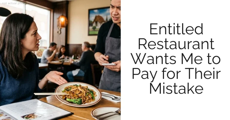 Entitled Restaurant Wants Me to Pay for Their Mistake